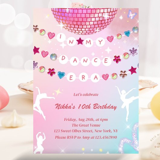 Invitation Bracelet d'amitié À Mon Ère de Danse Ballet