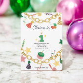 Invitation Bracelet de charme 1er Anniversaire Fête Invitatio