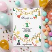 Invitation Bracelet de charme 1er Anniversaire Fête Invitatio