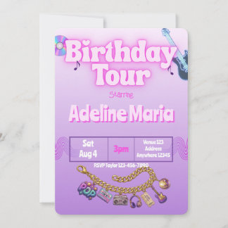 Invitation Bracelet de charme de tournée d'anniversaire