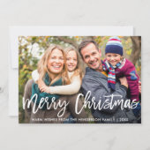 Invitation Bracelet Script photo Merry Christmas Card Kraft (Devant)
