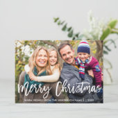 Invitation Bracelet Script photo Merry Christmas Card Kraft (Debout devant)