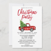 Invitation Bracelet Script Red Plaid Truck Christmas Party (Devant)