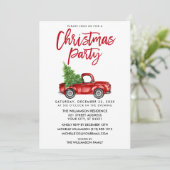 Invitation Bracelet Script Red Plaid Truck Christmas Party (Debout devant)