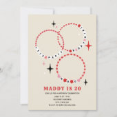 Invitation Bracelets d'amitié rose et rouge Anniversaire (Devant)