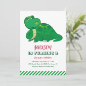 Invitation Brachiosaurus Enfants Jurassique Anniversaire Invi (Debout devant)