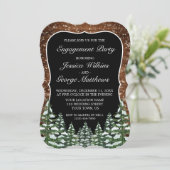 Invitation Bracket Black Snowy Bois & Forêt (Debout devant)