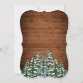 Invitation Bracket Snowy Bois & Forêt Pin de campagne Anniver (Dos)
