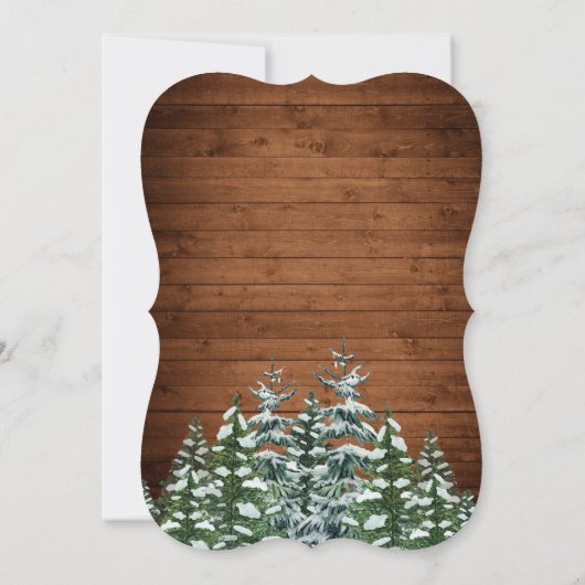 Invitation Bracket Snowy Wood & Forest Country Pine Mariage (Dos)