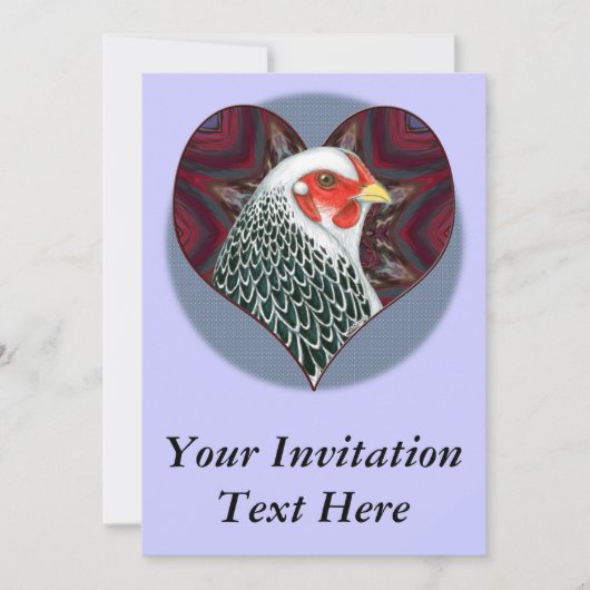 Invitation Brahma Hen Heart (Devant)