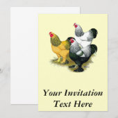 Invitation Brahmas Three Roosters (Devant / Derrière)