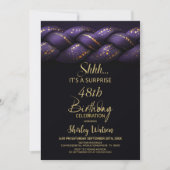 Invitation Braid en or violet n'importe quel âge Surprise Ann (Devant)