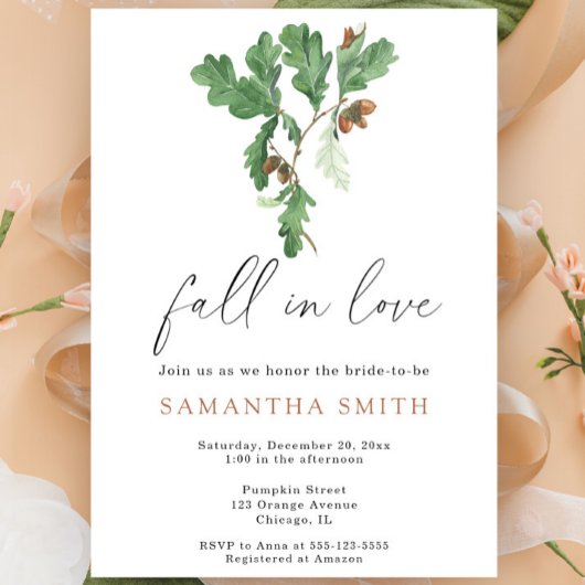 Invitation Branche aquarelle autour de la Fête des mariées d'