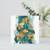 Invitation Branche avec Feuilles d'or Ginko Biloba (Debout devant)