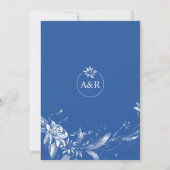 Invitation Branche avec fleurs bleues mariages couples douche (Dos)