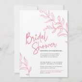 Invitation Branche blanche rose rose de la douche nuptiale fe (Devant)