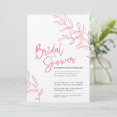 Invitation Branche blanche rose rose de la douche nuptiale fe (Debout devant)