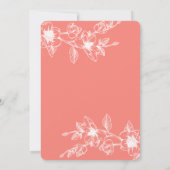 Invitation Branche Chic Floral Magnolia | Corail | MARIAGE (Dos)