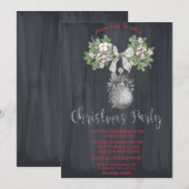 Invitation Branche d'aquarelle, Soirée de Noël dansante (Devant / Derrière)
