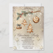 Invitation Branche d'arbre, Ornements, Étoiles Or (Devant)