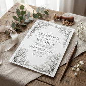 Invitation Branche d'Argent Noueuse Bordure Gothique de Maria