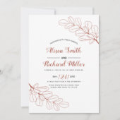 Invitation Branche d'art de la ligne Terracotta et mariage de (Devant)