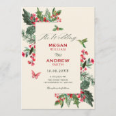 Invitation Branche de baies florale mariage (Devant)