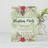 Invitation Branche de cône Boho Pine Fête de Noël (Debout devant)