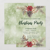 Invitation Branche de cône Boho Pine Fête de Noël (Devant / Derrière)