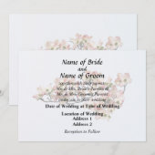 Invitation Branche de cornouiller rose (Devant / Derrière)