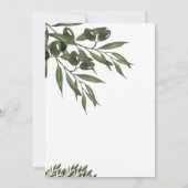 Invitation branche de feuille de vert olive et mariage de cit (Dos)
