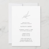 Invitation Branche de feuille d'olive moderne Déjeuner nuptia (Devant)