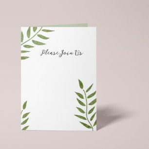 Invitation Branche de feuille verte dessinée à la main