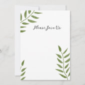 Invitation Branche de feuille verte dessinée à la main (Devant)