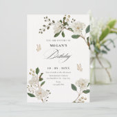Invitation Branche de fleurs d'anniversaire (Debout devant)