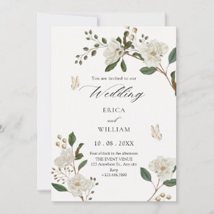 Invitation Branche de fleurs de mariage