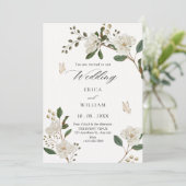 Invitation Branche de fleurs de mariage (Debout devant)