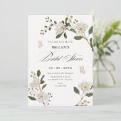 Invitation Branche de fleurs douche de mariée (Debout devant)