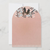 Invitation Branche de fleurs roses Vintages Inséparables Mari (Dos)