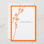 Invitation Branche de fleurs sauvages orange vif pour mariage (Dos)