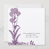 Invitation Branche de fleurs sauvages violettes pour mariage (Dos)
