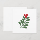 Invitation Branche de la feuille de Noël (Devant / Derrière)