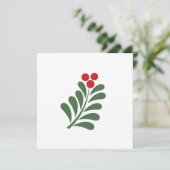 Invitation Branche de la feuille de Noël (Debout devant)