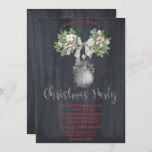 Invitation Branche de l'aquarelle, fête de Noël du bal (Devant / Derrière)