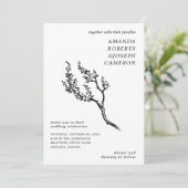 Invitation Branche de l'arbre dessiné - Photo moderne Mariage (Debout devant)