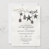 Invitation Branche de mariage d'hiver Black Christmas (Devant)