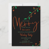 Invitation Branche de mûre botanique joyeuse fête de Noël (Devant)
