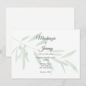 Invitation Branche de olive aquarelle (Devant / Derrière)