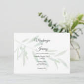 Invitation Branche de olive aquarelle (Debout devant)