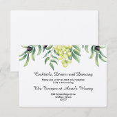 Invitation Branche de olivier Raisin Réception de mariage (Devant / Derrière)